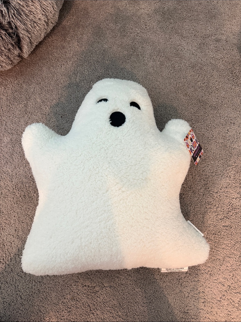 Plush Ghost Throw Pillow - White Sherpa
